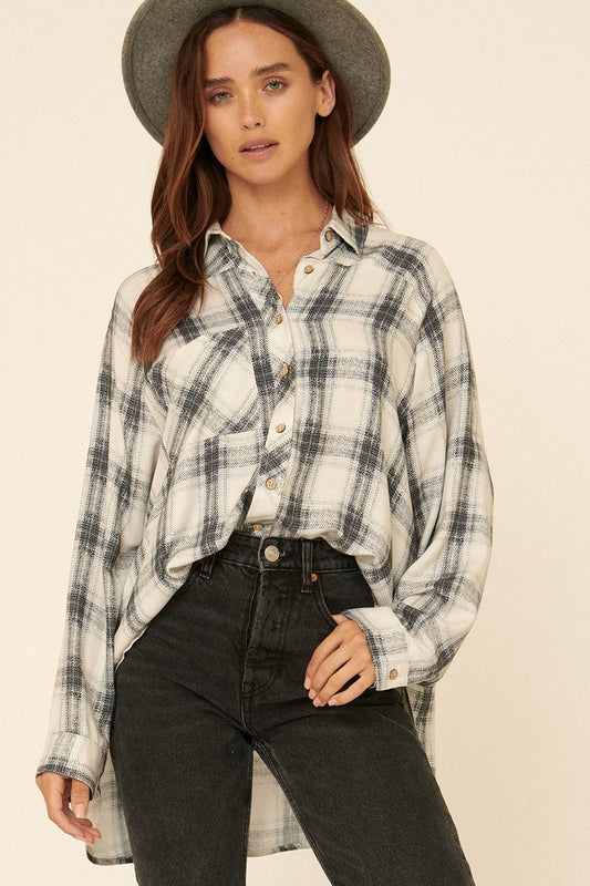 Women's Fitted Plaid Shirt​