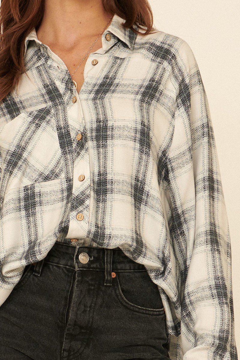 fitted plaid shirt​| Show Me All The Things Shoppe