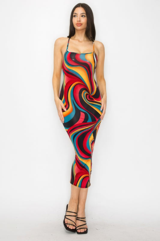 Multicolor Midi Dress