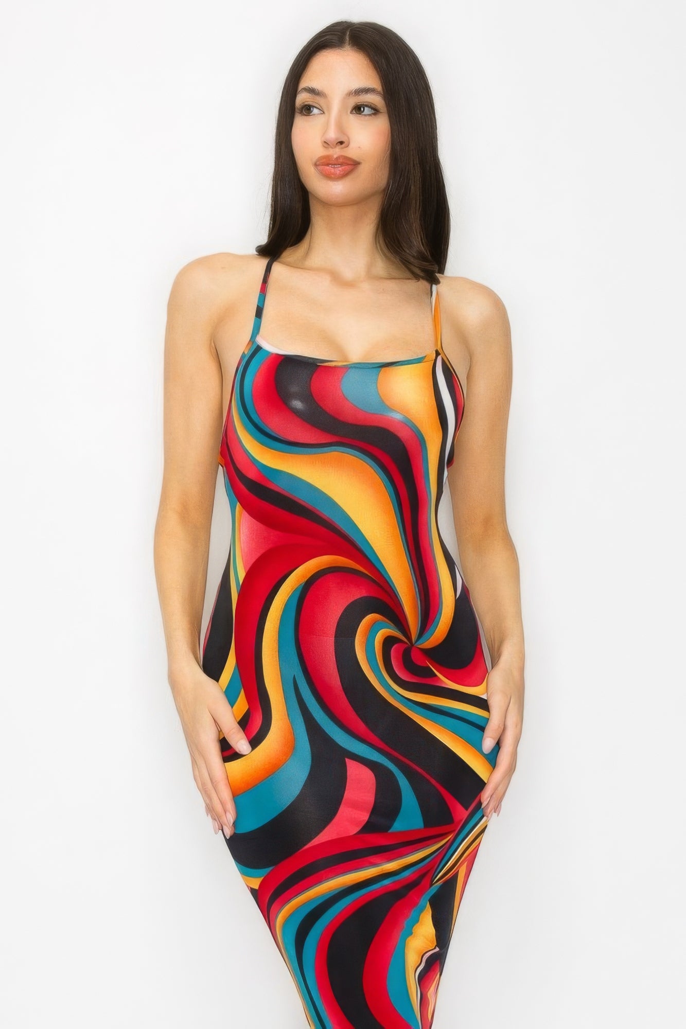 midi multicolor dress | Show Me All The Things Shoppe	