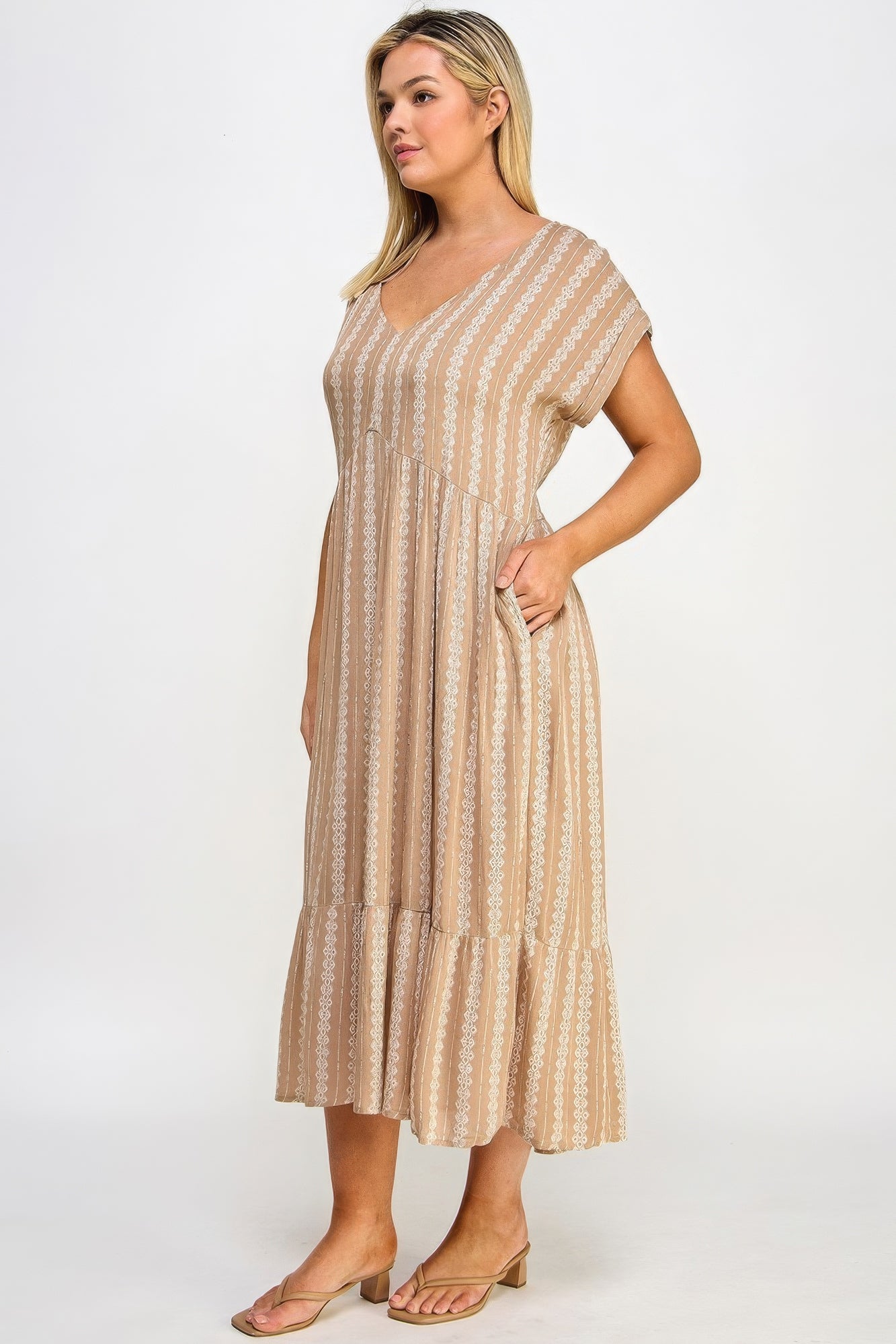 short sleeve boho maxi dress​