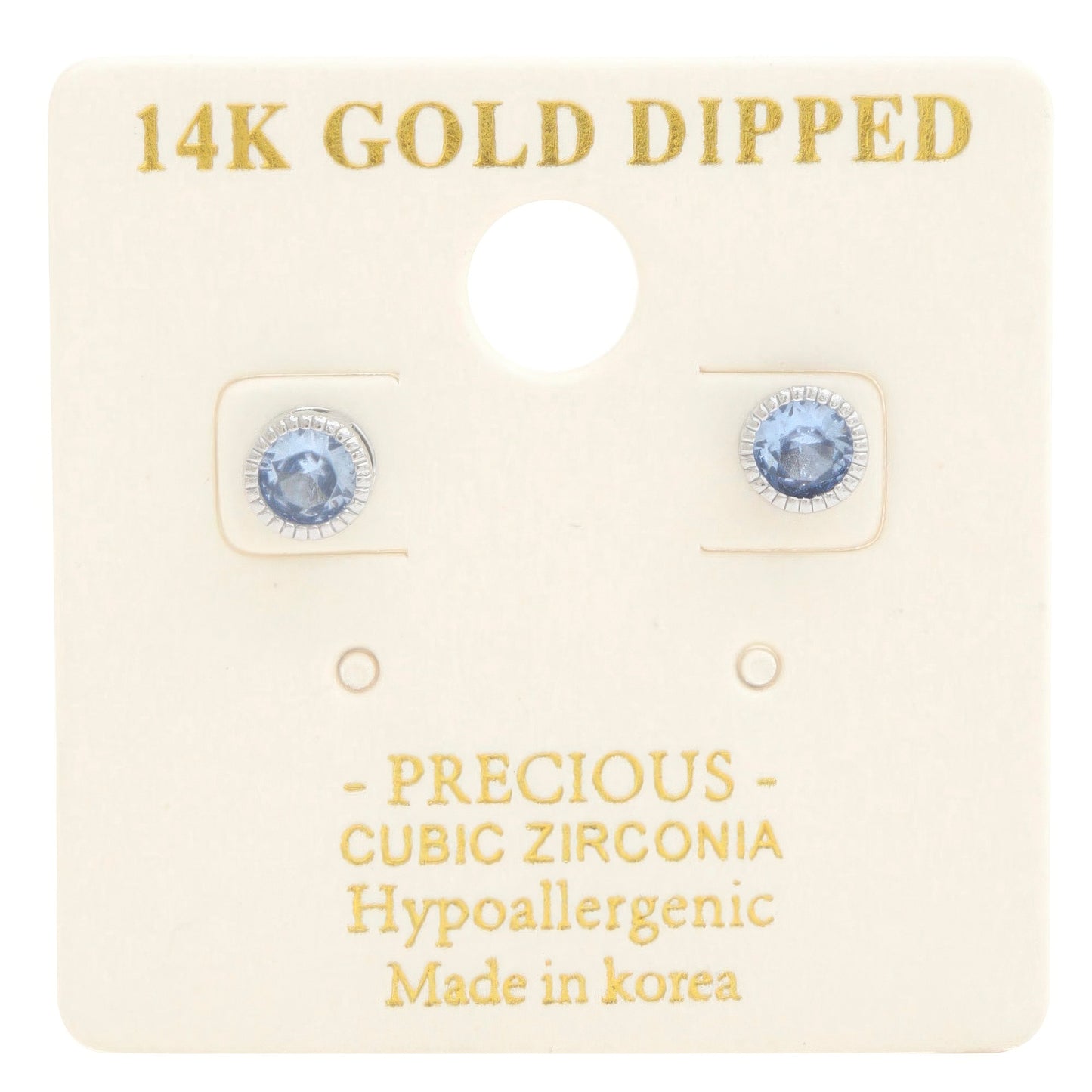 14k Gold Dipped CZ Round Earrings