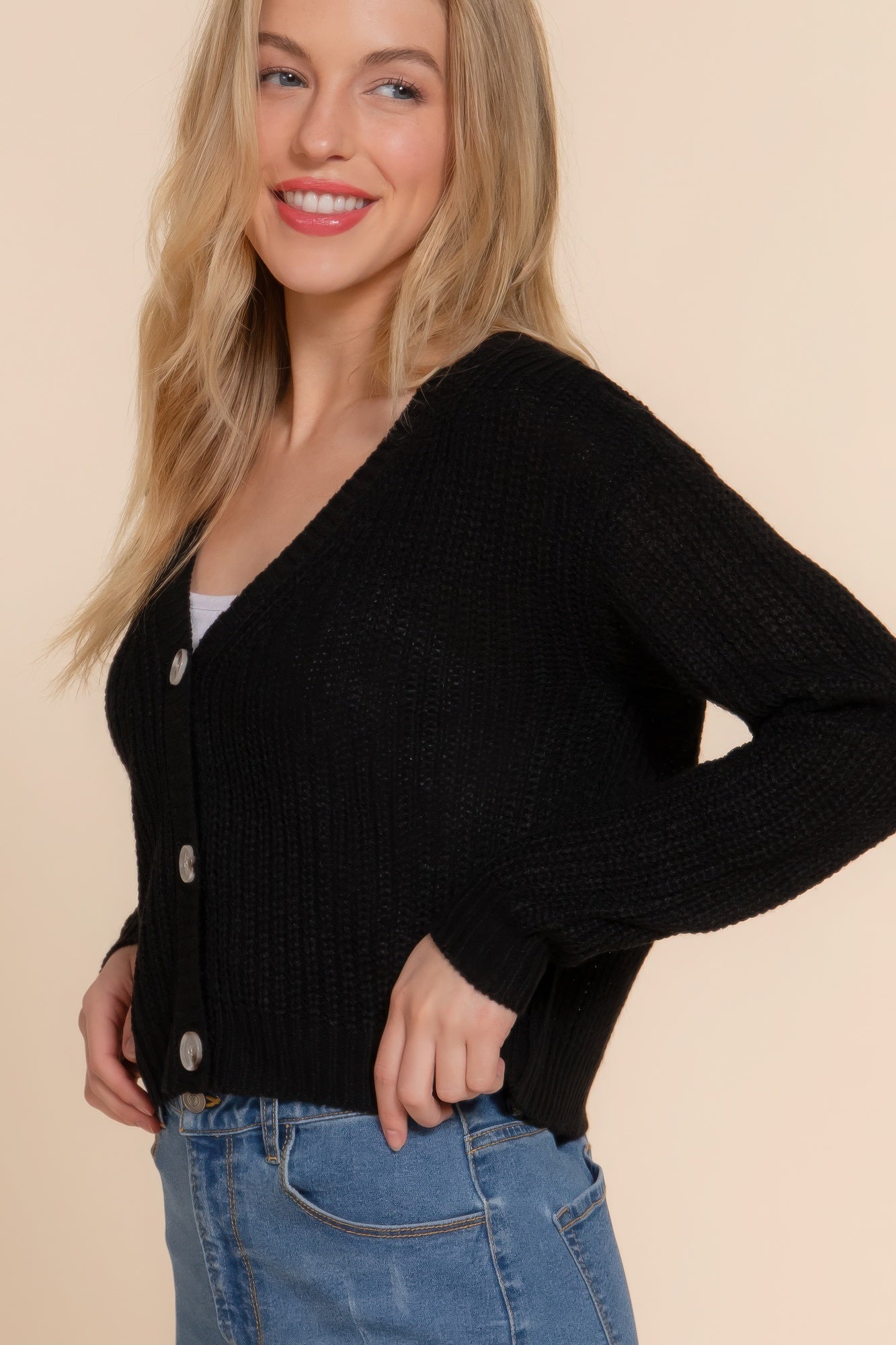 V -neck Sweater Cardigan