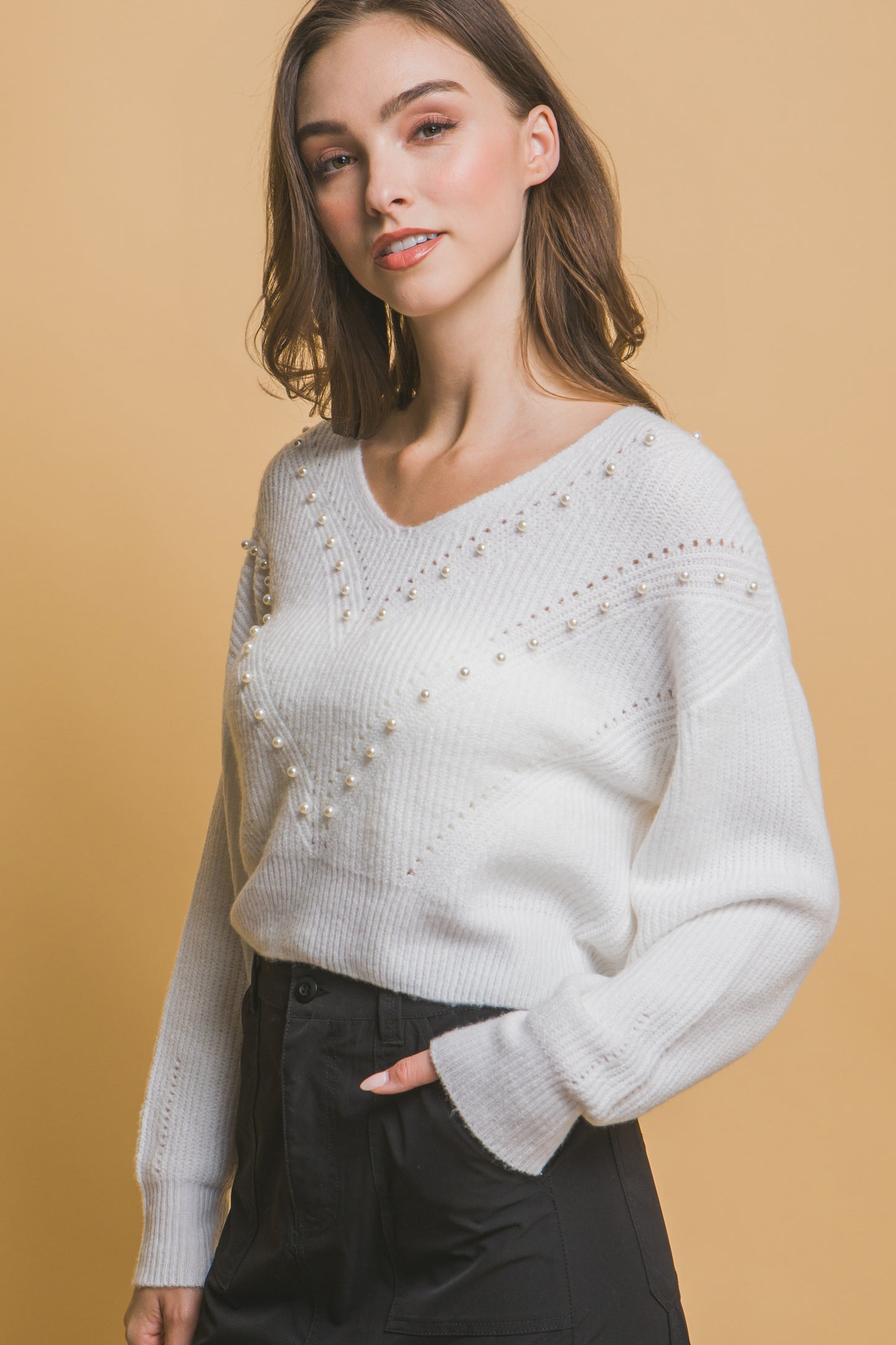 Pearl details sweater