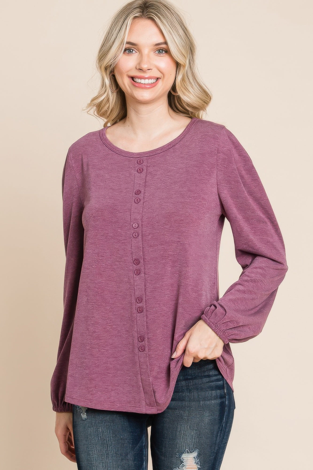 women's long sleeve knit tops​