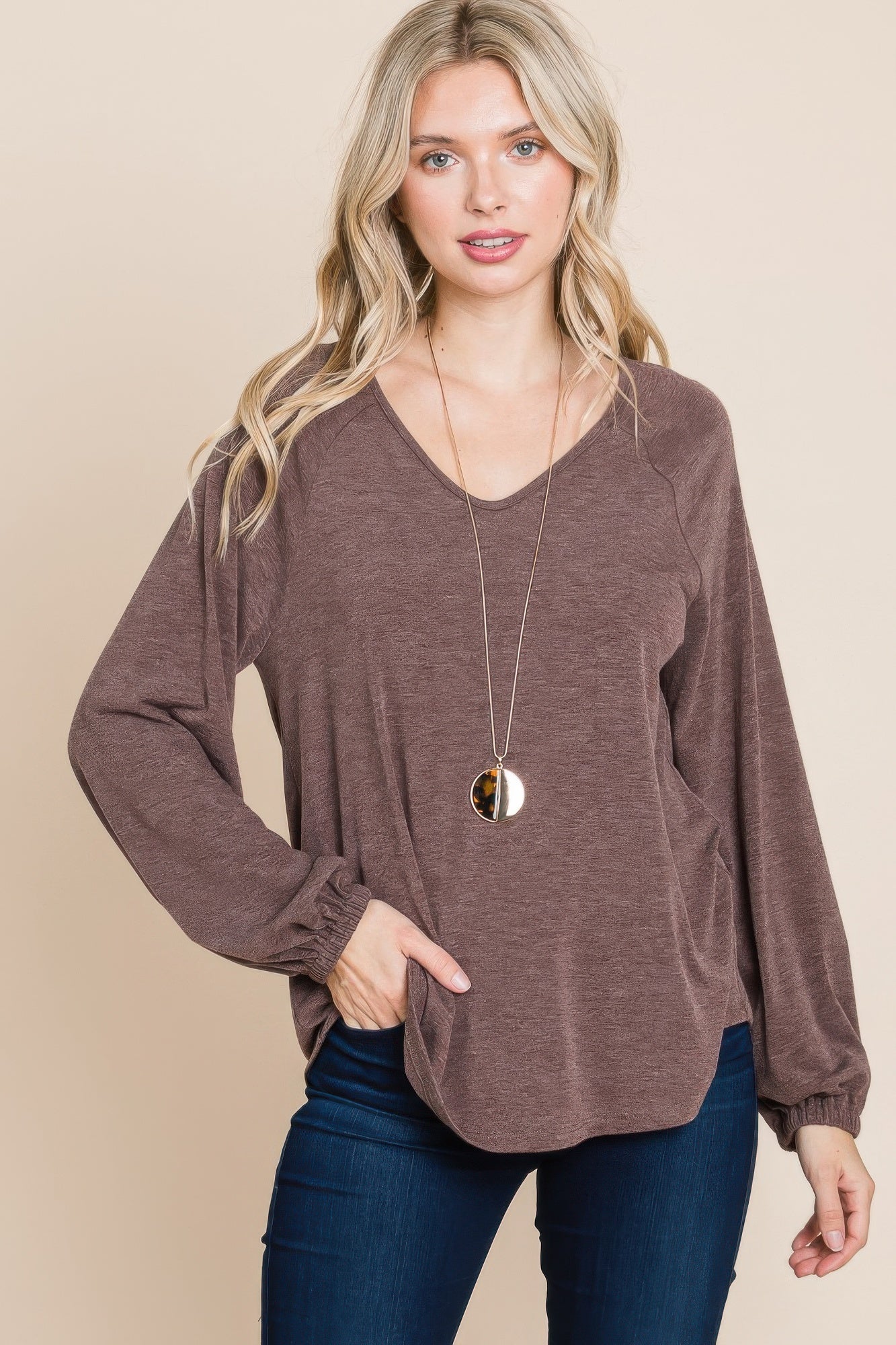 v neck casual tops