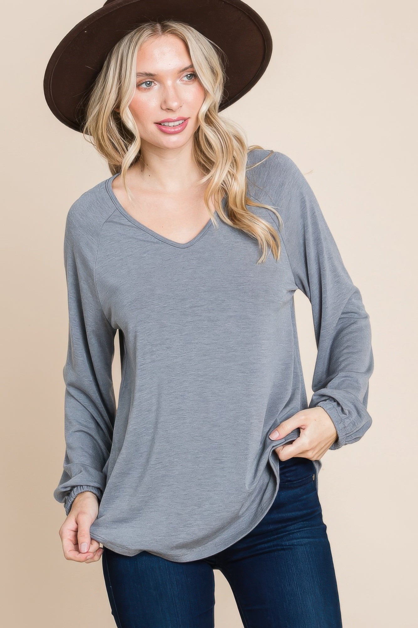 basic long sleeve top womens