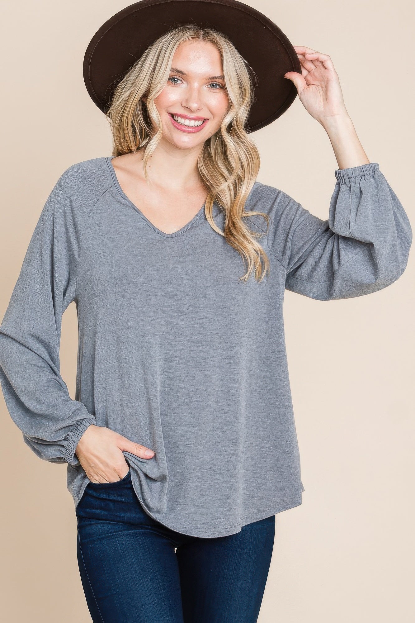 v neck casual tops