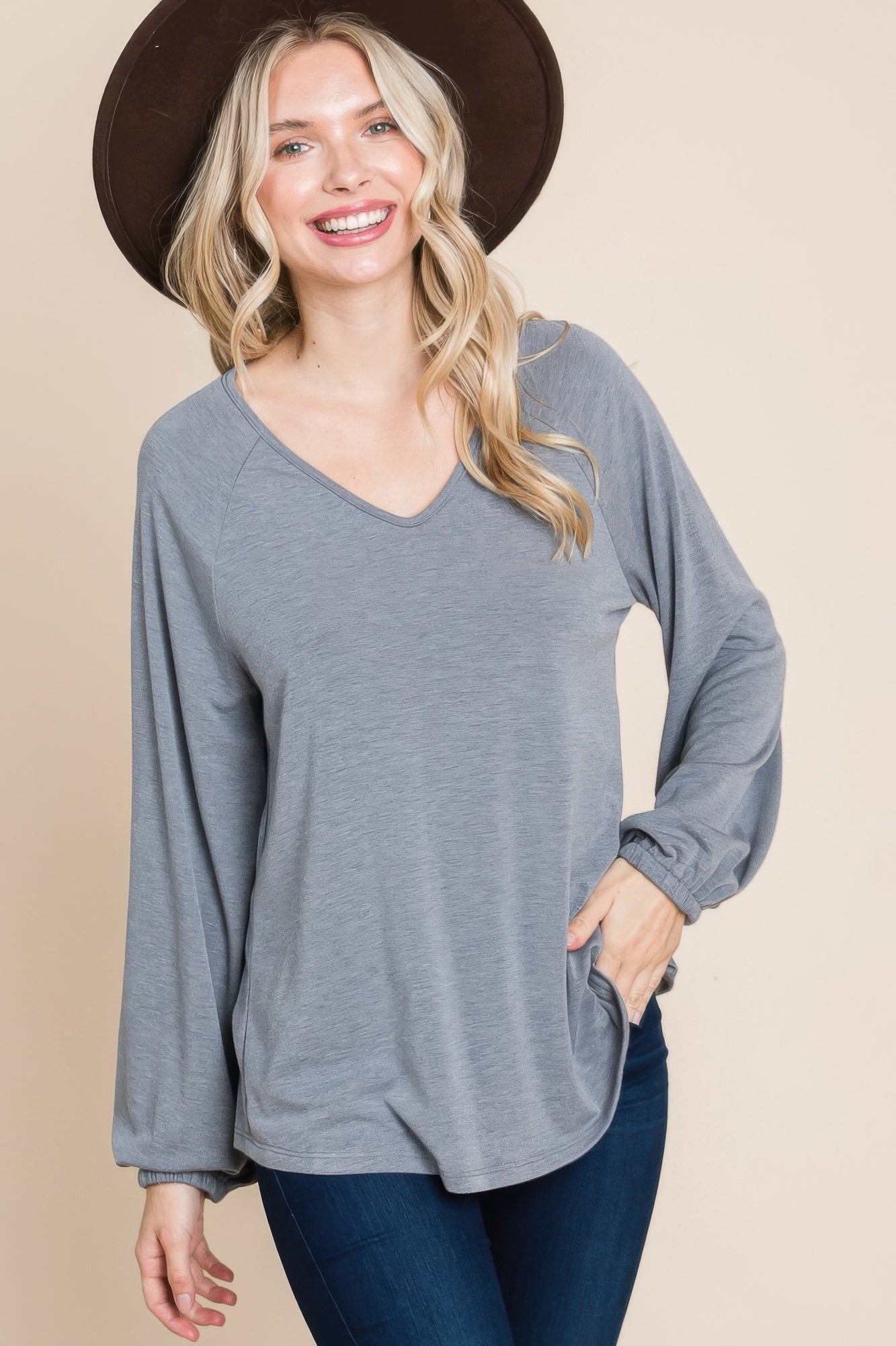 v neck casual tops