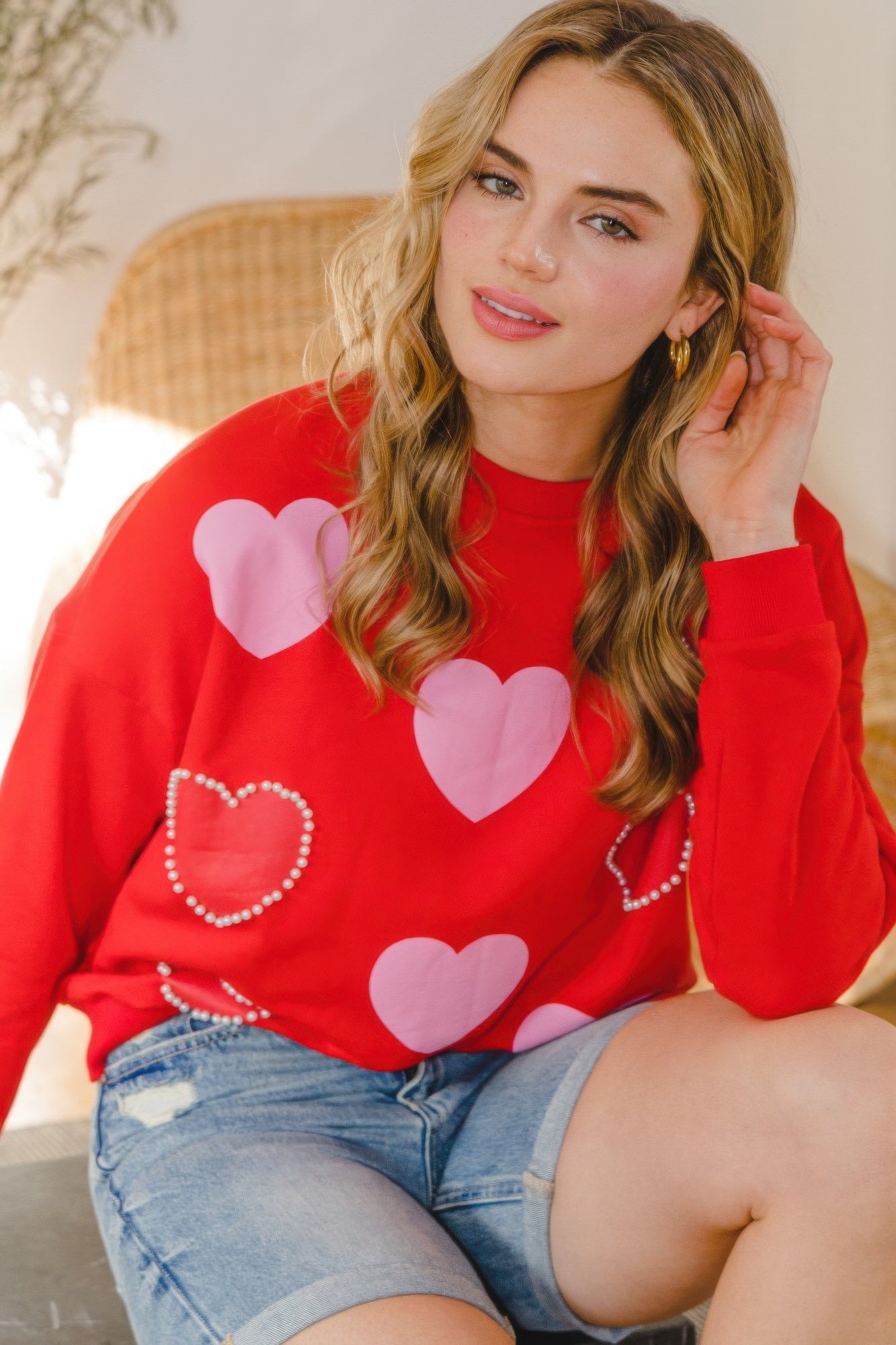 heart patterned sweater| Show Me All The Things Shoppe	