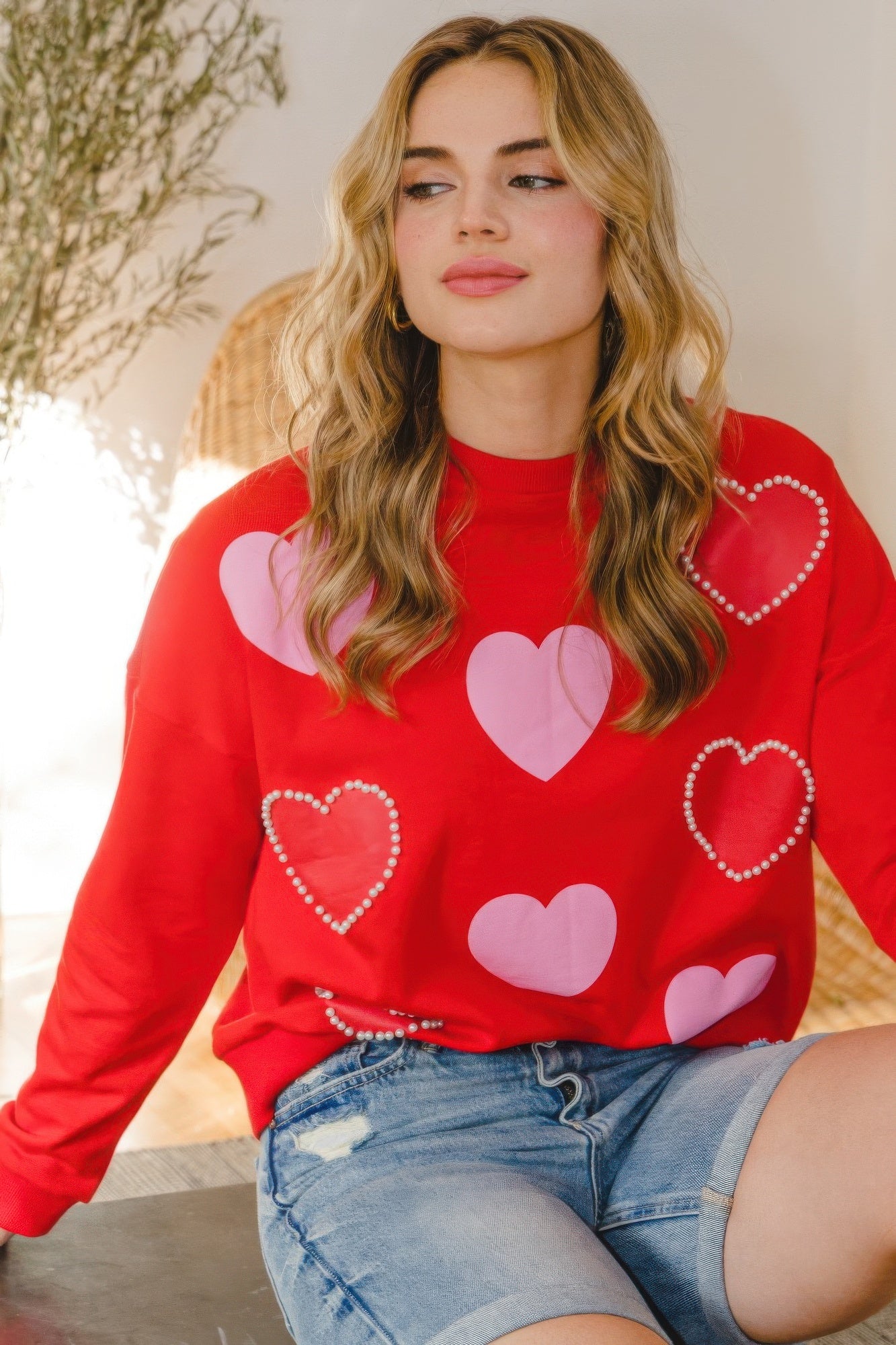 heart patterned sweater| Show Me All The Things Shoppe	