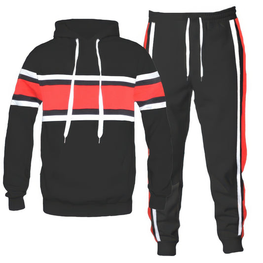 Solid Three Stripe Pullover Hoodie