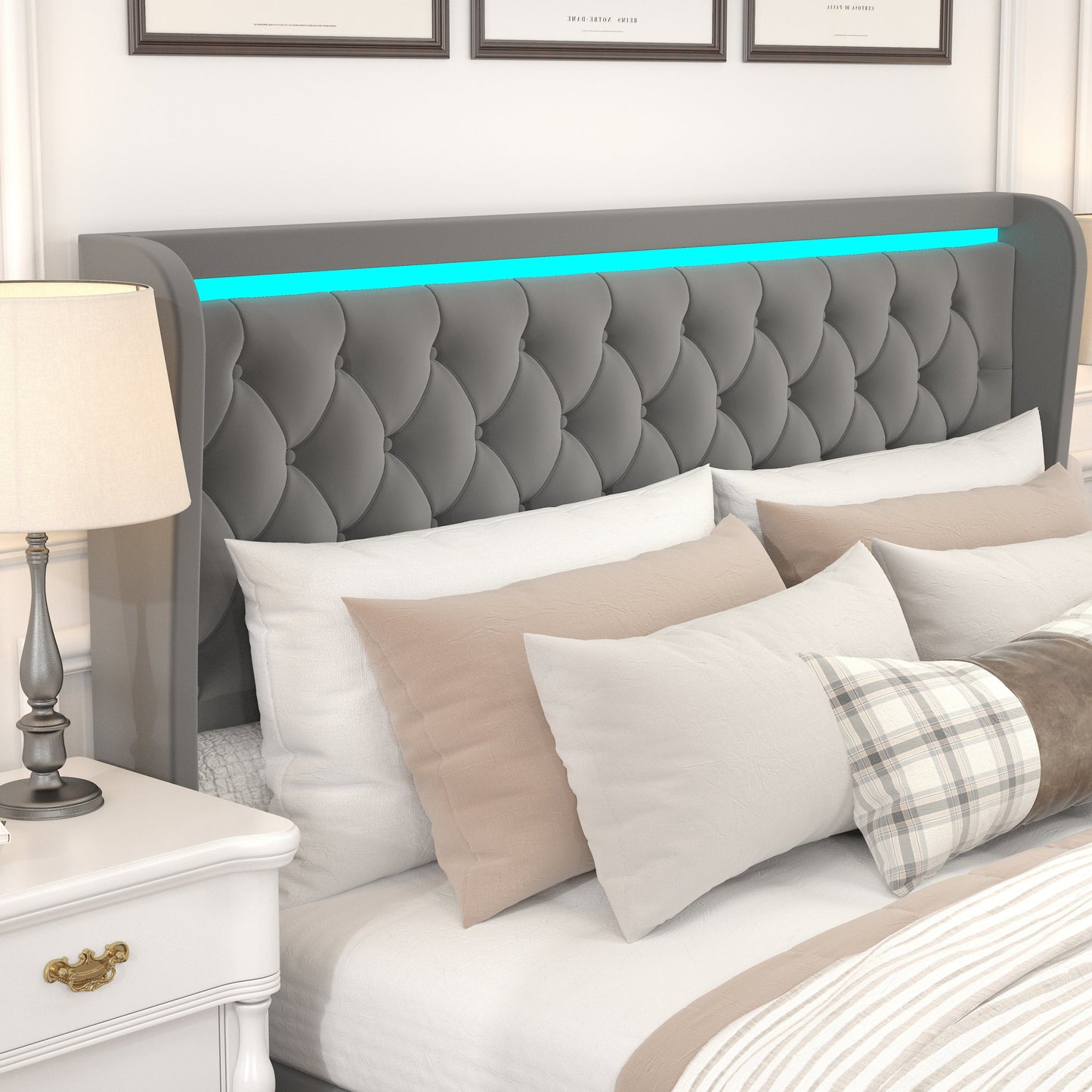 Adjustable Colorful LED Lighted Bed Frame