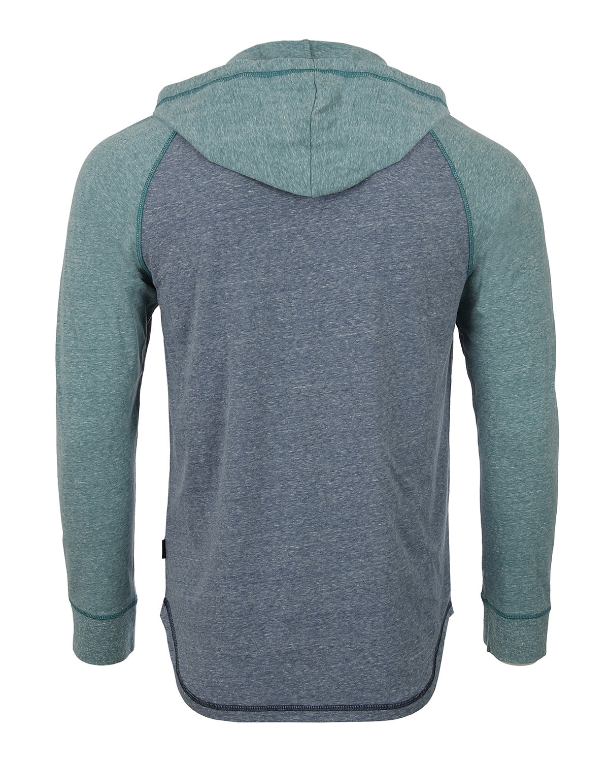 ZIMEGO Men's Long Sleeve Henley Raglan Hoodie With Kangaroo Pocket